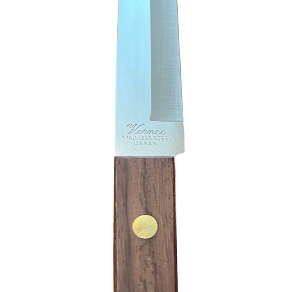 Vernco MCM Stainless Wood Handle Meat Carving Knife and Fork Set Boxed Vtg Japan - Picture 7 of 8